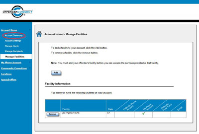 Account Summary on connectnetwork